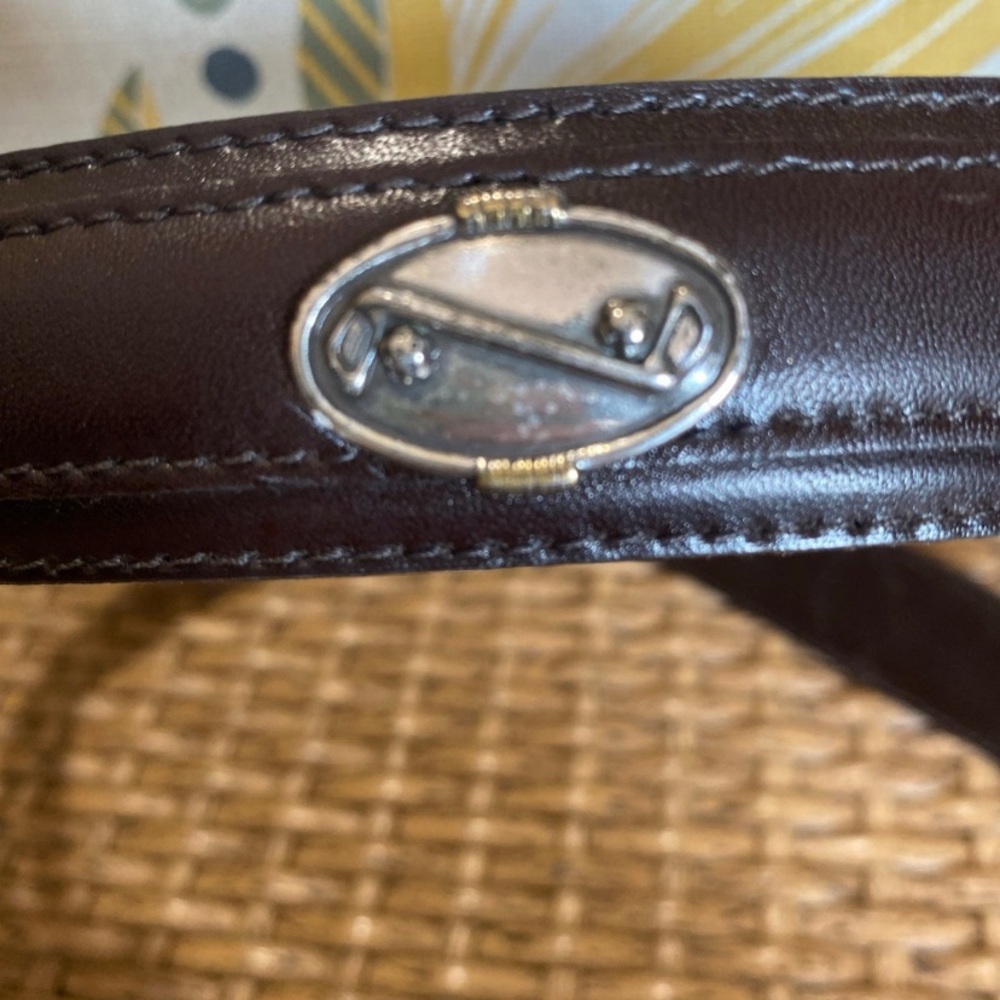 FootJoy Brown Leather Belt with Silver Accent Size 34